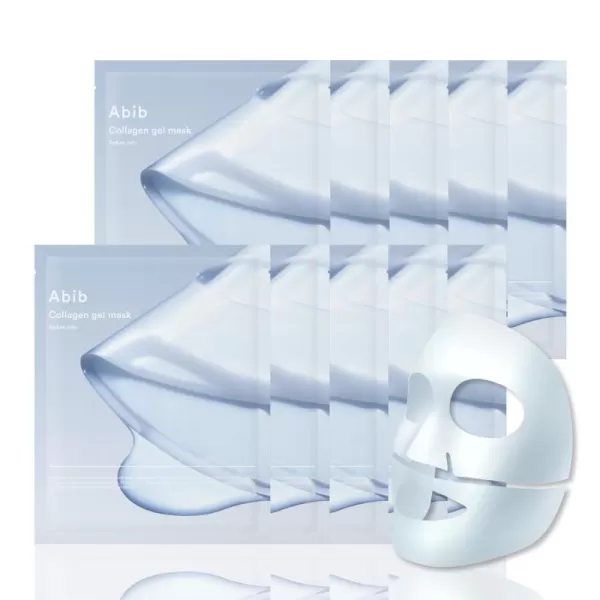 Abib Collagen Gel Mask Sedum Jelly 10 Sheets I Vegan Collagen Hydrating Hyaluronic Acid Hydrogel Facial Mask
