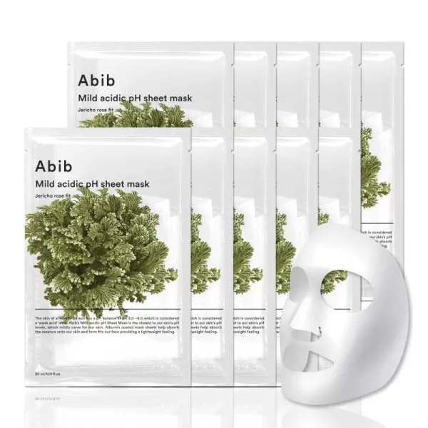 Abib Mild Acidic pH Sheet Mask Aqua Fit 10 Sheets I Intense Hydrating and Moisturizing Care for Dry and Dehydrated SkinJericho