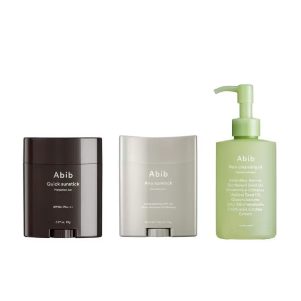 Abib Quick Sunstick Protection Bar SPF50 PA ampamp Airy Sunstick Smoothing Bar SPF50 PA ampamp Pore Cleansing Oil Heartleaf Oil Wash 710 fl oz  210ml