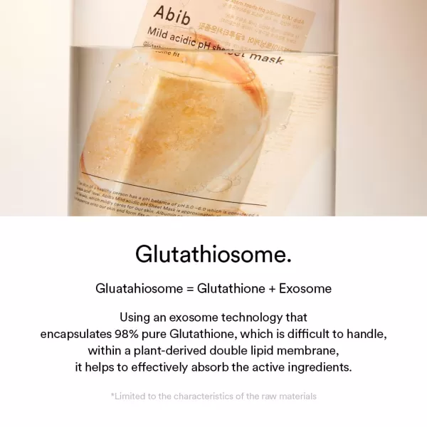 Abib Mild acidic pH sheet mask Glutathiosome fit 10 Sheets