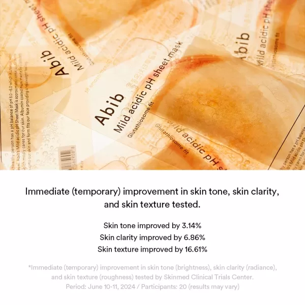 Abib Mild acidic pH sheet mask Glutathiosome fit 10 Sheets