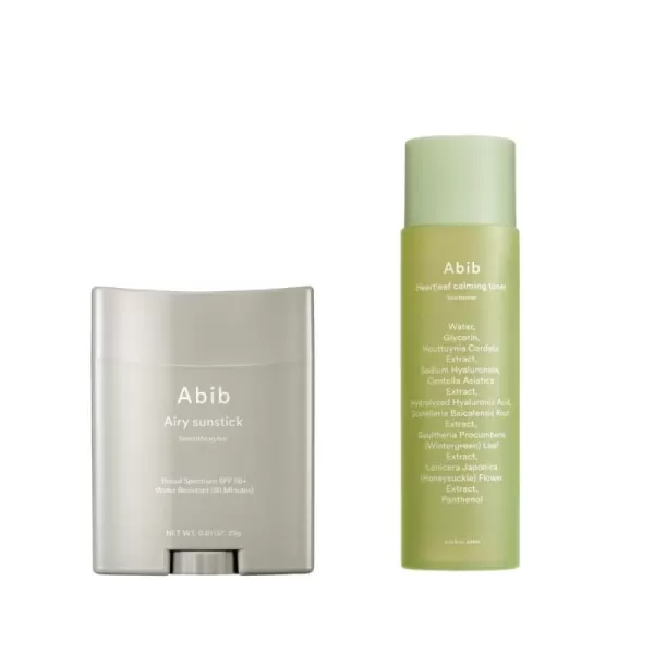 Abib Airy Sunstick Smoothing Bar SPF50 ampamp Abib Heartleaf Calming Toner Skin Booster