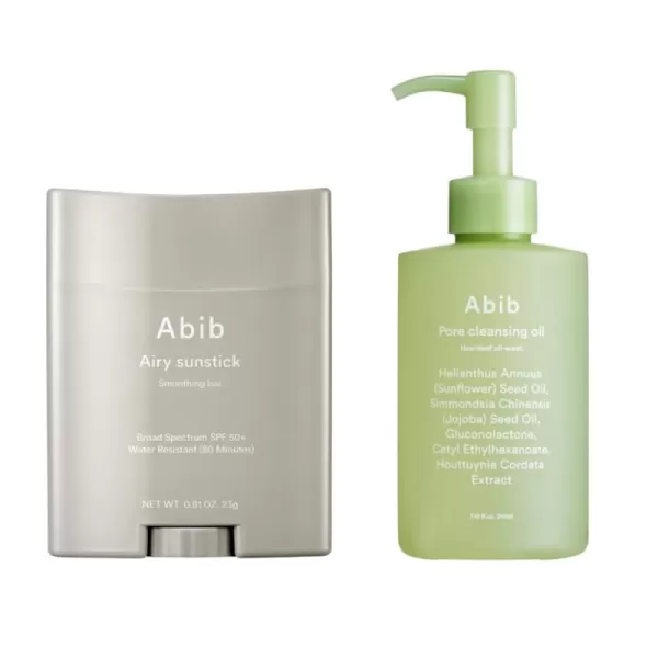 Abib Airy Sunstick Smoothing Bar SPF50 ampamp Cleansing Oil Hertleaf Oil Wash