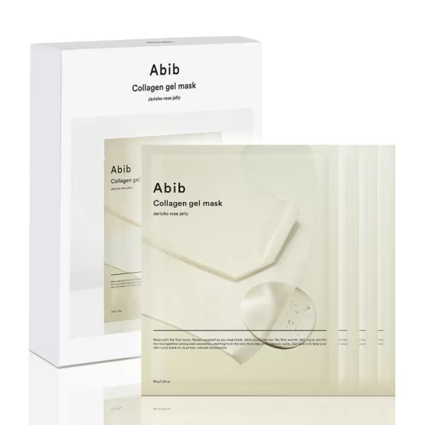 imageAbib Collagen Gel Mask Jericho Rose Jelly 4 Sheets Nourishing I Korean Vegan Collagen Cooling Nourishing Hyaluronic Acid Hydrogel Face Mask Skin CareNourishing Jericho Rose 4pcs