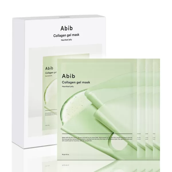 imageAbib Collagen Gel Mask Jericho Rose Jelly 4 Sheets Nourishing I Korean Vegan Collagen Cooling Nourishing Hyaluronic Acid Hydrogel Face Mask Skin CareSoothing Heartleaf 4pcs
