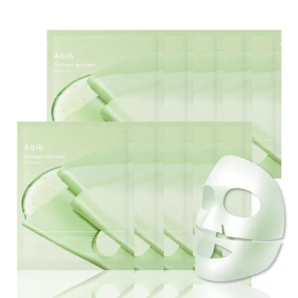 imageAbib Collagen Gel Mask Jericho Rose Jelly 4 Sheets Nourishing I Korean Vegan Collagen Cooling Nourishing Hyaluronic Acid Hydrogel Face Mask Skin CareSoothing Heartleaf 10pcs