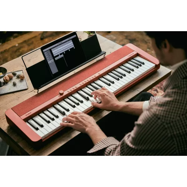 Casio Casiotone CTS1BK 61Key Portable Keyboard BlackRed