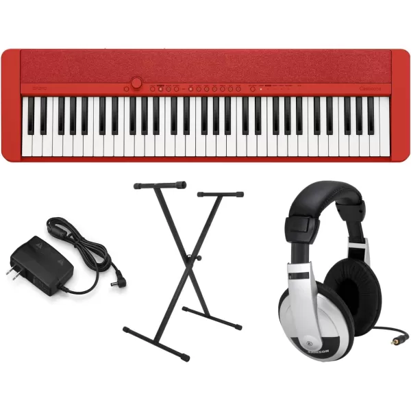 Casio Casiotone CTS1BK 61Key Portable Keyboard BlackRed