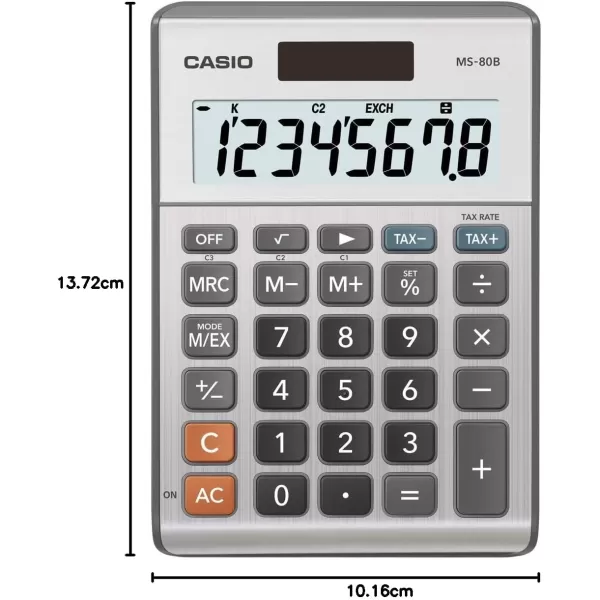 Casio MS80B Standard Function Desktop CalculatorBrush Nickel