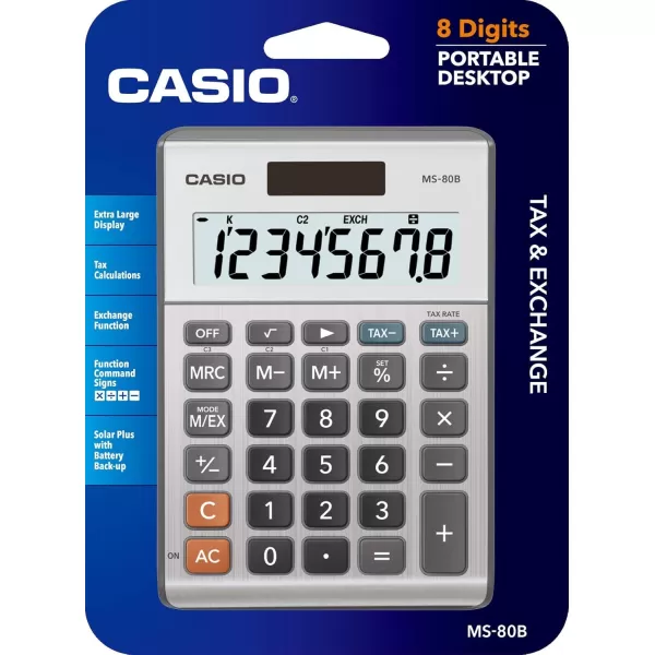 Casio MS80B Standard Function Desktop CalculatorBrush Nickel