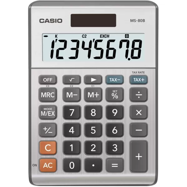 Casio MS80B Standard Function Desktop CalculatorBrush Nickel