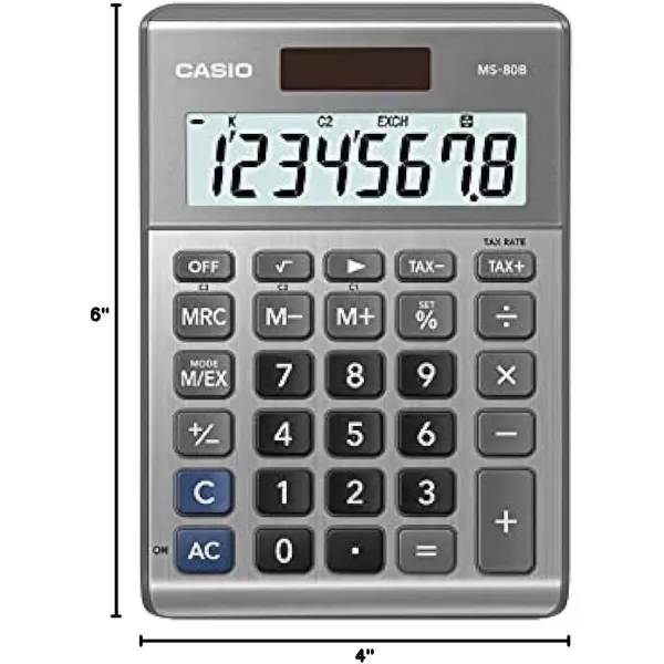 Casio MS80B Standard Function Desktop CalculatorSilver