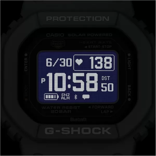 Casio Mens GShock Move DWH5600 Series Multisport Run Walking Gym Workout Heart Rate Watch Quartz Solar Assisted WatchDolphin Blue