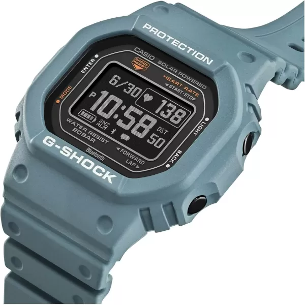 Casio Mens GShock Move DWH5600 Series Multisport Run Walking Gym Workout Heart Rate Watch Quartz Solar Assisted WatchDolphin Blue