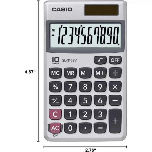 Casio SL310SV Sloar Powered Standard Function Calculator