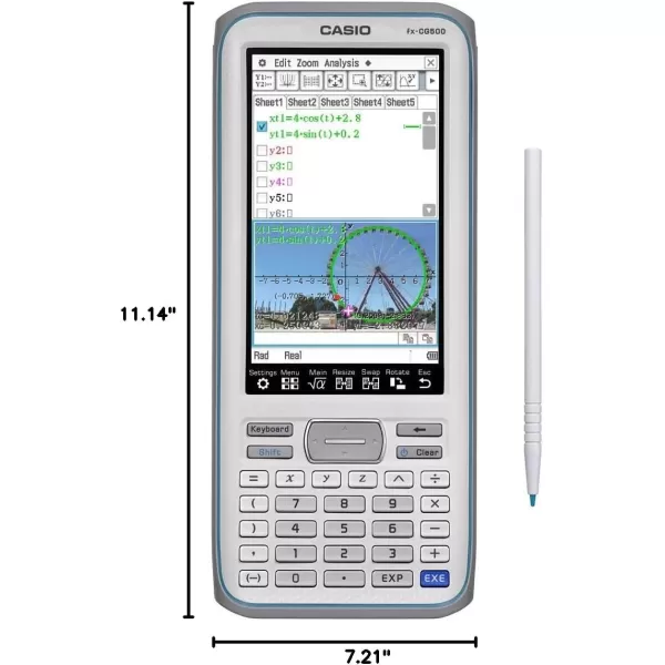 Casio Touchscreen with Stylus Graphing Calculator 48 fxCG500 Gray 48inch