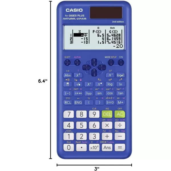 Casio fx300MSPLUS2 2nd Edition Standard Scientific CalculatorCalculator  Blue Scientific Calculator