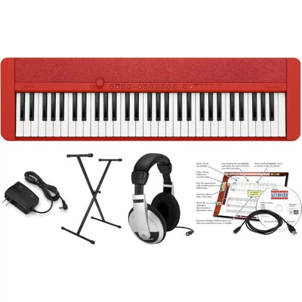 Casio Casiotone CTS1BK 61Key Portable Keyboard BlackRed