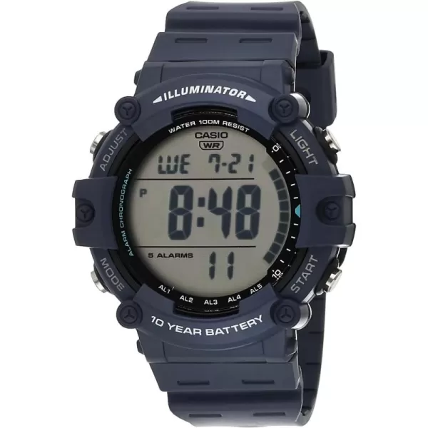 Casio Illuminator AE1500WH Series  10Year Battery  LED Backlight  5Alarms  1100 Sec Stopwatch  Mens Digital WatchBlue