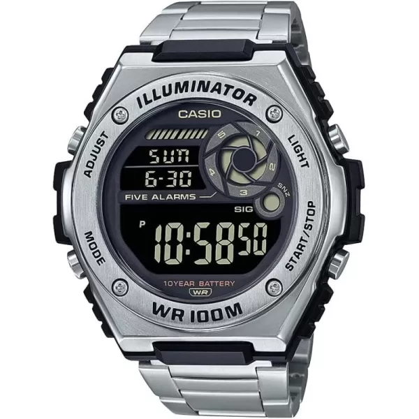 Casio LED Illuminator Mens Quartz Digital Watch DayDate Indicator 100M Water Resistant 5 AlarmMWD100HD1BV