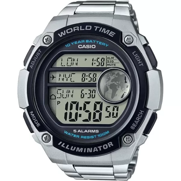 Casio Mens AE3000WD1AVCF Classic Digital Display Quartz Silver Watch