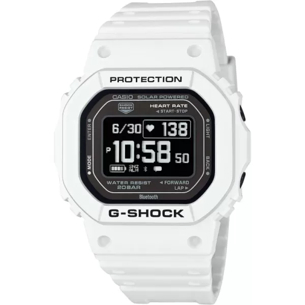 Casio Mens GShock Move DWH5600 Series Multisport Run Walking Gym Workout Heart Rate Watch Quartz Solar Assisted WatchWhite