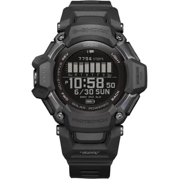 Casio Mens GShock Move GBDH2000 Series Multisport Run Bike Swim Gym Workout GPS  Heart Rate Watch Quartz Solar Assisted Black and Watch with Black Resin Strap