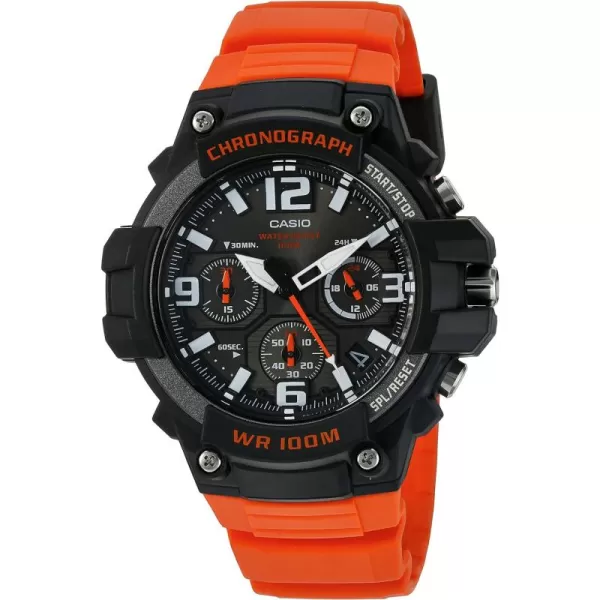 Casio Mens Heavy Duty Chronograph Quartz Stainless Steel and Resin Casual Watch ColorOrange Model MCW100H4AV