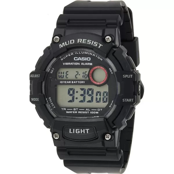 Casio Mud Resistant Stainless Steel Quartz Watch with Resin Strap Black 276 Model TRT110H1AVCF standard