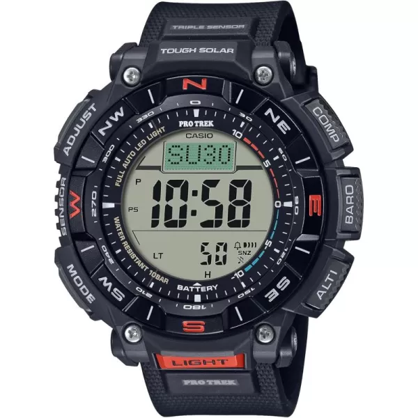 Casio PRG340 Series  Pro Trek  100 Meter Water Resistance  Compass  AltBaroThermo  Tough Solar Power  1100 SEC Stopwatch  Countdown Timer  World TimeBlack