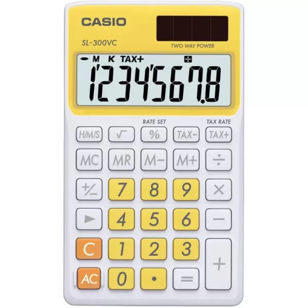 Casio SL300VC Standard Function Calculator Orange 275 x 463Yellow