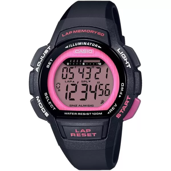 Casio Womens LWS 1000H 1AVCF Runner Series Digital Display Quartz BlackGreen WatchBlack