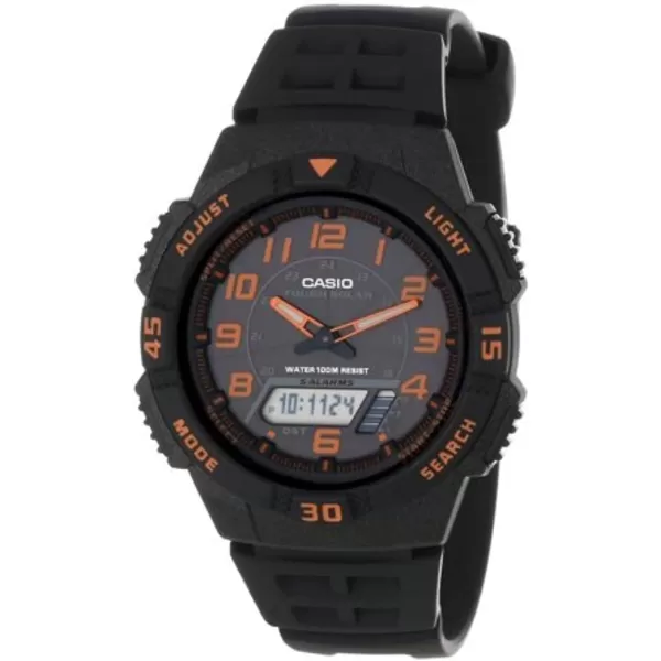 Casio Mens AQS800W Slim Solar MultiFunction AnaDigi Sport WatchBlack