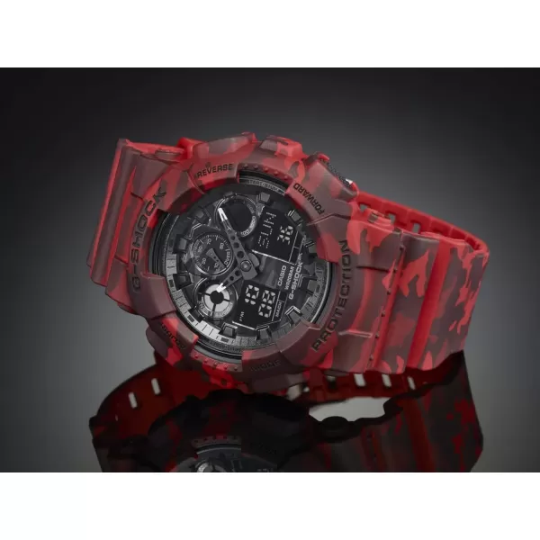 Casio Mens GA100 XL Series GShock Quartz 200M WR Shock Resistant WatchRed