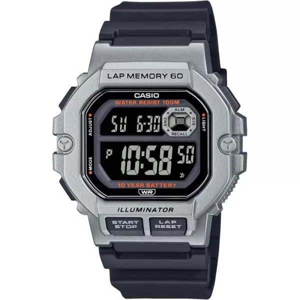 Casio LED Illuminator Lap Memory 60 10Year Battery Mens Digital Sports Watch 100 M Water Resistant Countdown Timer Auto Calendar Casio Model WS1400H1BV Black WS1400H1BV