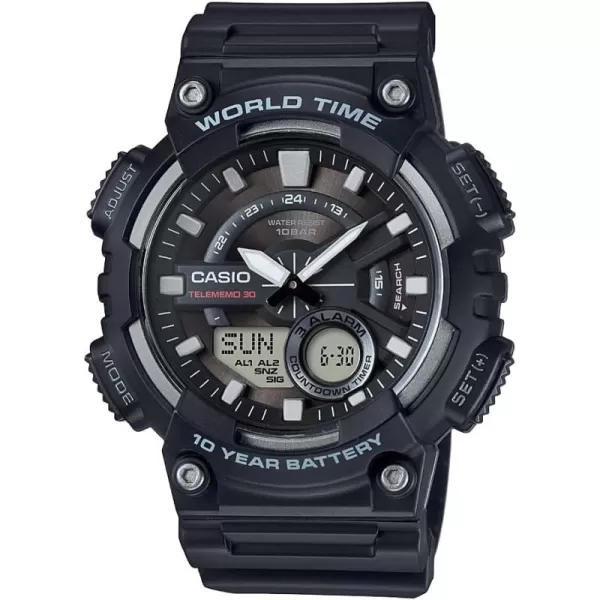 Casio Mens AEQ110W1AV Heavy Duty AnalogDigital Display Quartz Black Watch