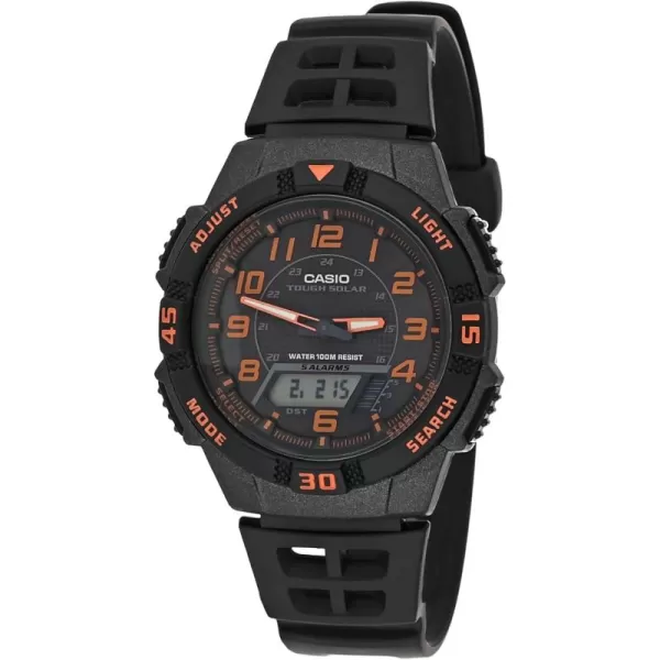 Casio Mens AQS800W Slim Solar MultiFunction AnaDigi Sport WatchBlack