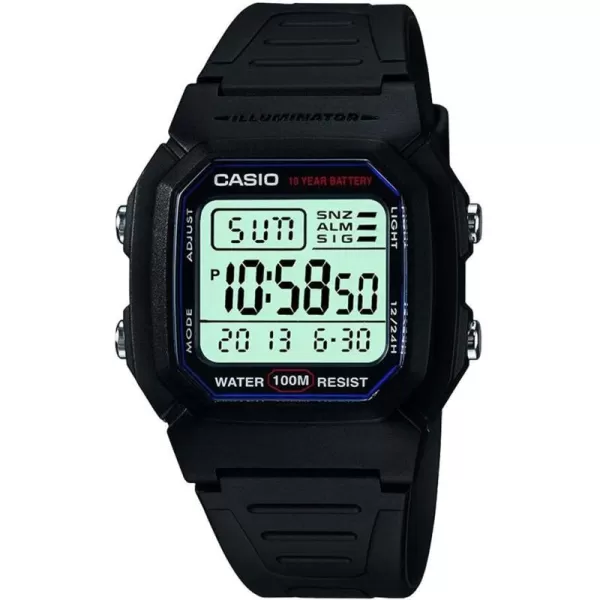 Casio Mens Classic W800H1AV Sport Watch with Black Resin Band