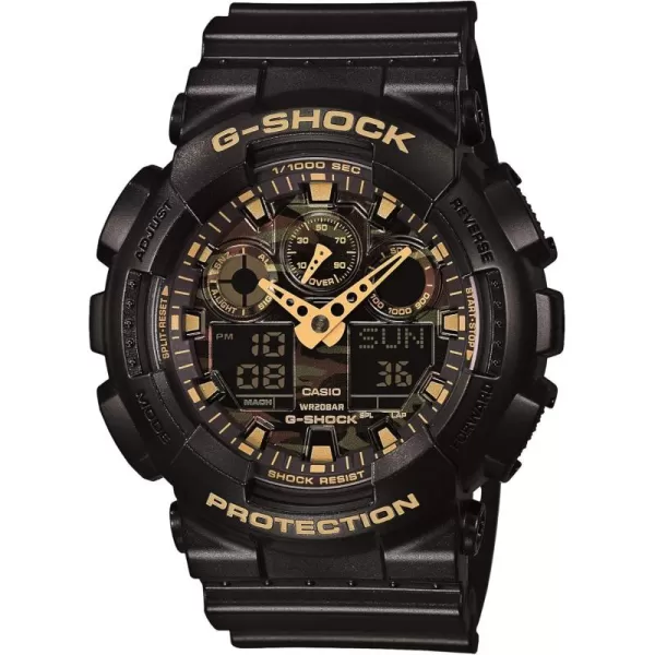 Casio Mens GA100 XL Series GShock Quartz 200M WR Shock Resistant WatchCamouflage