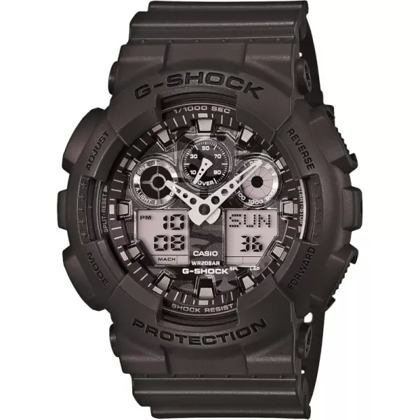 Casio Mens GA100 XL Series GShock Quartz 200M WR Shock Resistant WatchGray