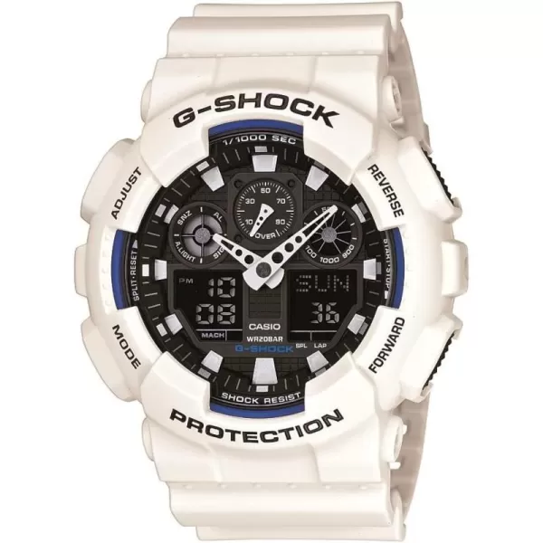 Casio Mens GA100 XL Series GShock Quartz 200M WR Shock Resistant WatchWhiteBlack