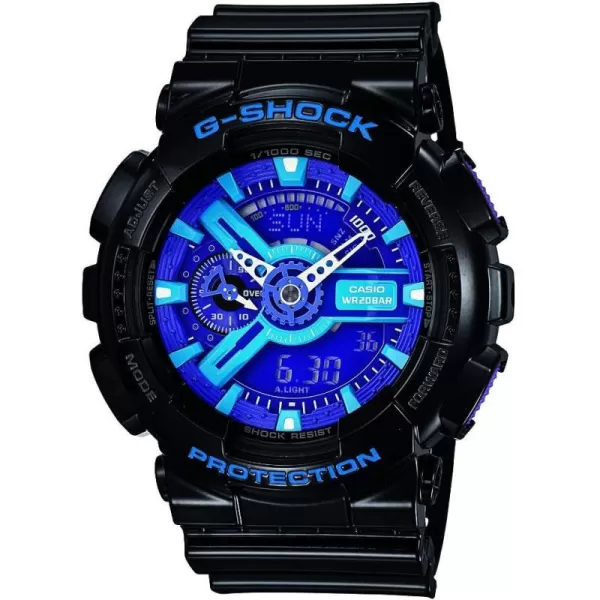 Casio Mens GA110 XL Series GShock Quartz 200M WR Shock Resistant WatchBlackBluePurple