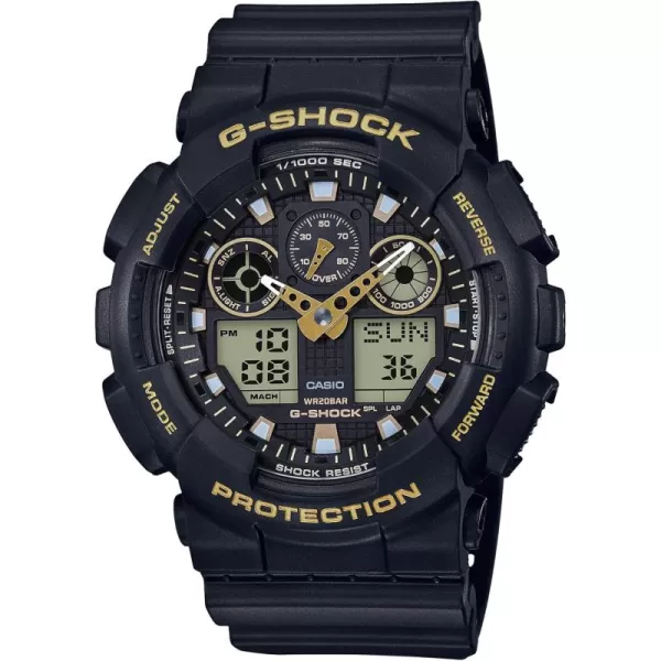 Casio Mens GShock XL Series Japanese Quartz Watch with Silicone Strap Black 23 Model GA100GBX1A9