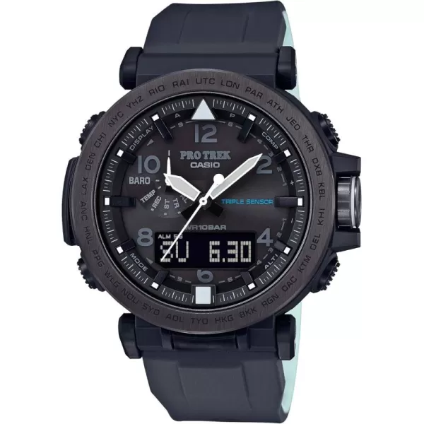 Casio Mens PRO TREK Solar Powered Silicone Watch ColorBlack Model PRG650Y1CR Multi