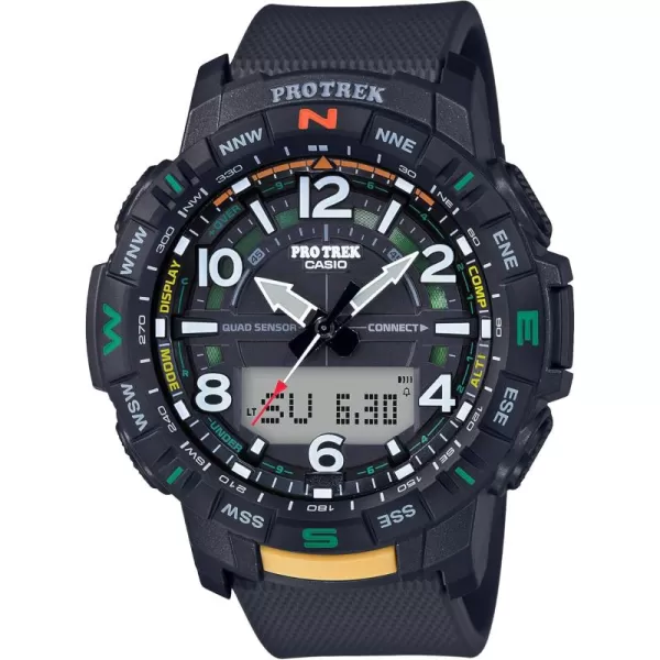 Casio Mens Pro Trek Bluetooth Connected Quartz Sport Watch with Resin Strap Black 222 Model PRTB501CR