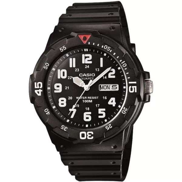 Casio Mens Quartz DayDate Indicator Black Resin Dive Watch Model MRW200H1BV