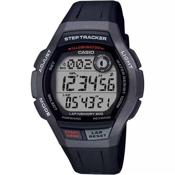 Casio Mens WS 2000H 1AVCF Step Tracker Digital Display Quartz BlackBlack Watch