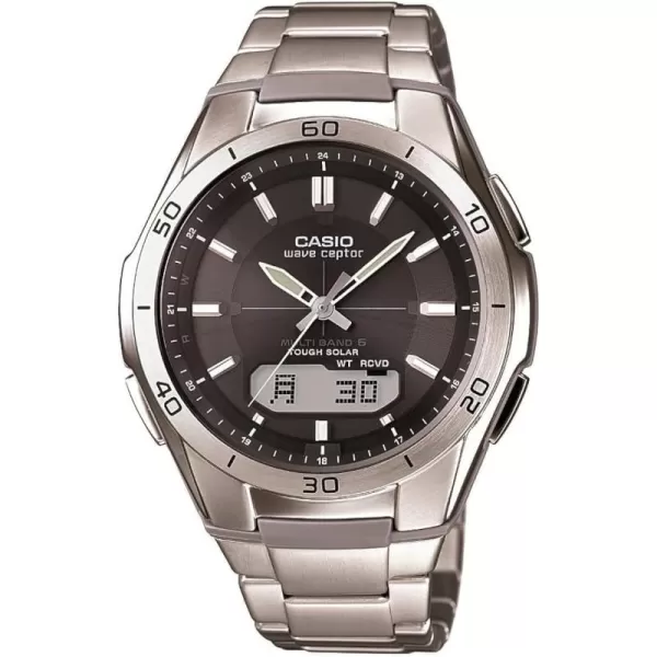 Casio Mens WVAM640D1ACR Wave Ceptor AnalogDigital Display Quartz Silver Watch