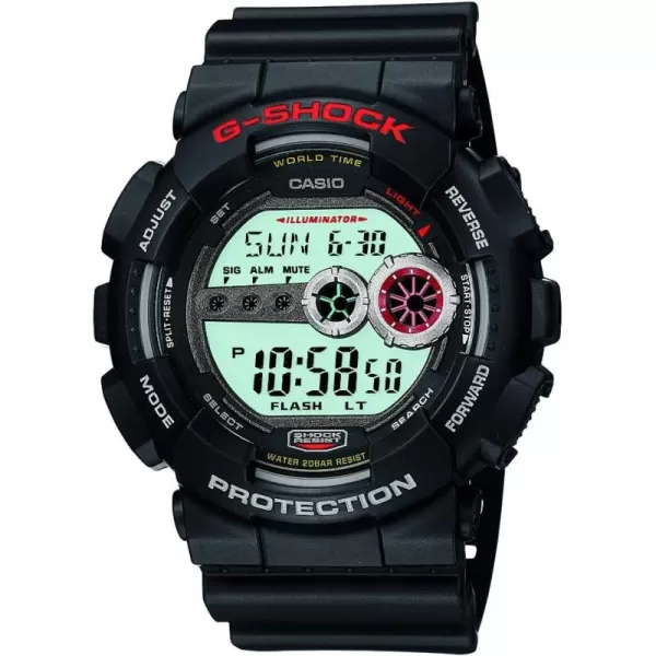 Casio Mens XL Series GShock Quartz 200M WR Shock Resistant ResinBlack