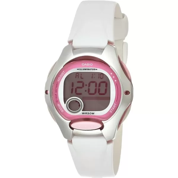 Casio Womens LW2007AV White Resin Strap and Pink Dial Digital Watch